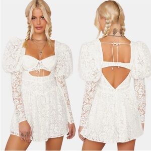 For Love And Lemons White Backless Lace Dress